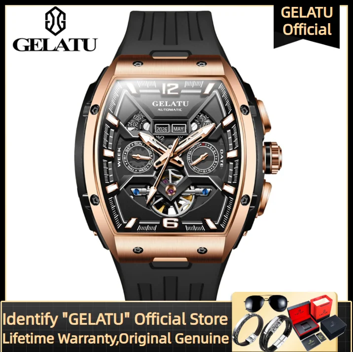 GELATU 6013 Tourbillon Men's Watch Luxury Brand Multi functional Sapphire Waterproof Men Automatic Mechanical Watch Reloj Hombre
GELATU 6013 Tourbillon Men's Watch Luxury Brand Multi functional Sapphire Waterproof Men Automatic Mechanical Watch Reloj Hombre