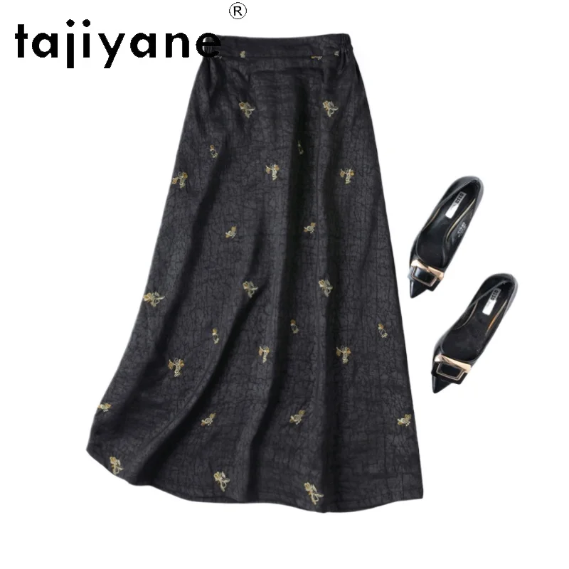 TAJIYANE 100% Natural Mulberry Silk Skirt Top Quality Black Long Skirts Summer Skirt Woman Clothing 2025 Faldas Para Mujeres
TAJIYANE 100% Natural Mulberry Silk Skirt Top Quality Black Long Skirts Summer Skirt Woman Clothing 2025 Faldas Para Mujeres