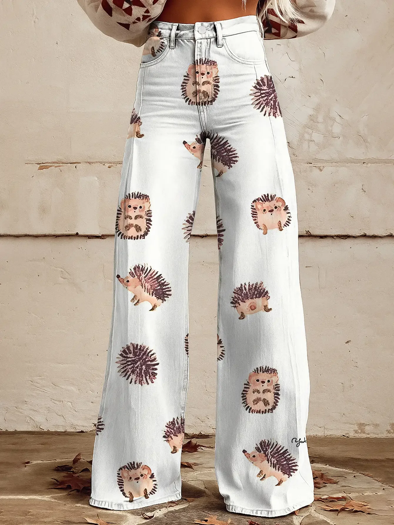 2026Women's printed exquisite pattern wide leg imitation jeans, Regular fit loose jeans suitable for adults,
2026Women's printed exquisite pattern wide leg imitation jeans, Regular fit loose jeans suitable for adults,