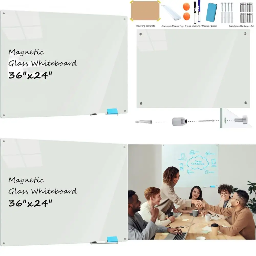 Frameless Magnetic Glass Whiteboard, 36x24, Wall-Mounted for Home, Office, and Classroom Use
Frameless Magnetic Glass Whiteboard, 36x24, Wall-Mounted for Home, Office, and Classroom Use
