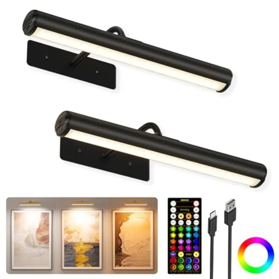 Inch Wireless Picture Lights 4000mAh Rechargeable Battery RGB Colors Lights with Remote Dimmable Color Temps LED Painting Light
Inch Wireless Picture Lights 4000mAh Rechargeable Battery RGB Colors Lights with Remote Dimmable Color Temps LED Painting Light