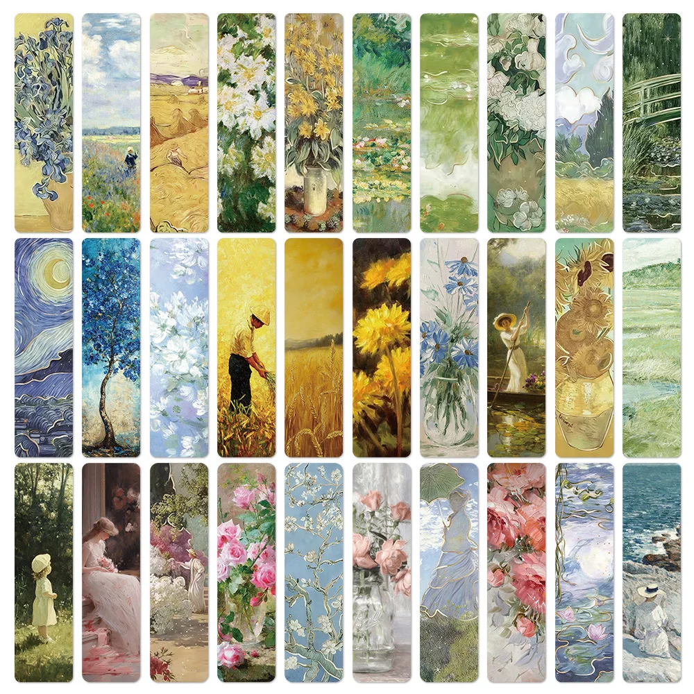 30Pcs Romantic Retro Oil Painting World Classic Painting Bookmark Retro Oil Painting Decoration Reading Book Page Markings
30Pcs Romantic Retro Oil Painting World Classic Painting Bookmark Retro Oil Painting Decoration Reading Book Page Markings
