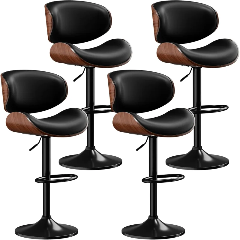 Bar Stools Set of 4, Adjustable Swivel Bar Stools Mid-Century Modern PU Leather Counter Height Bar Stool for Kitchen Island
Bar Stools Set of 4, Adjustable Swivel Bar Stools Mid-Century Modern PU Leather Counter Height Bar Stool for Kitchen Island