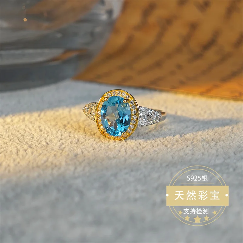 Real 925 Sterling Silver Natural Blue Topaz Gemstone Resizable Size Ring for Women Men with Certificate
Real 925 Sterling Silver Natural Blue Topaz Gemstone Resizable Size Ring for Women Men with Certificate