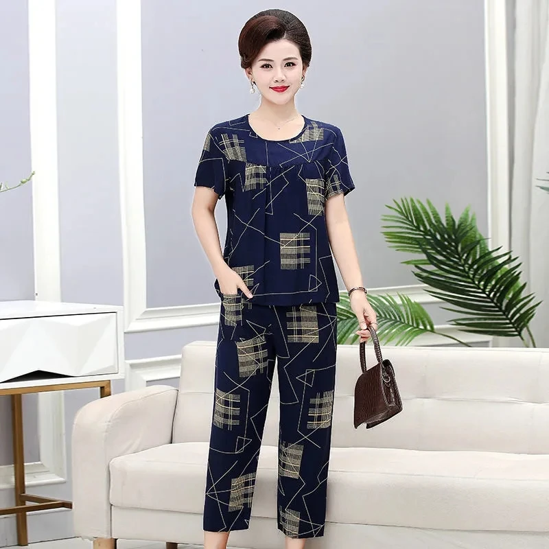 Middle-Aged And Elderly Women's Summer Cotton Linen Pajamas Set Size 5XL Thin Home Clothes Two-Piece Mother's Outer Wear Pajamas
Middle-Aged And Elderly Women's Summer Cotton Linen Pajamas Set Size 5XL Thin Home Clothes Two-Piece Mother's Outer Wear Pajamas