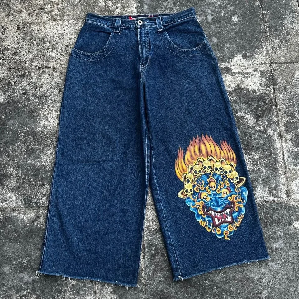 Джинсы JNCO мужские в стиле Харадзюку, голубые мешковатые джинсы с принтом черепа в стиле хип-хоп, в готическом стиле, модные рандомные джинсы с завышенной талией
Джинсы JNCO мужские в стиле Харадзюку, голубые мешковатые джинсы с принтом черепа в стиле хип-хоп, в готическом стиле, модные рандомные джинсы с завышенной талией