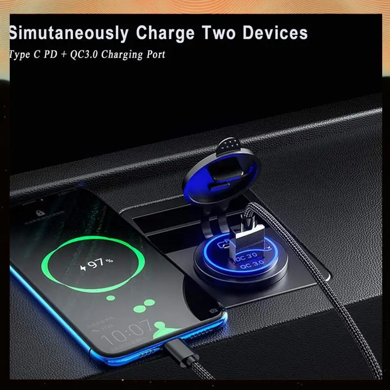 6X PD Type C USB Car Charger And QC 3.0 Quick Charger 12V Power Outlet Socket With ON/Off Switch For Motorcycle RV ATV-Y05A
6X PD Type C USB Car Charger And QC 3.0 Quick Charger 12V Power Outlet Socket With ON/Off Switch For Motorcycle RV ATV-Y05A