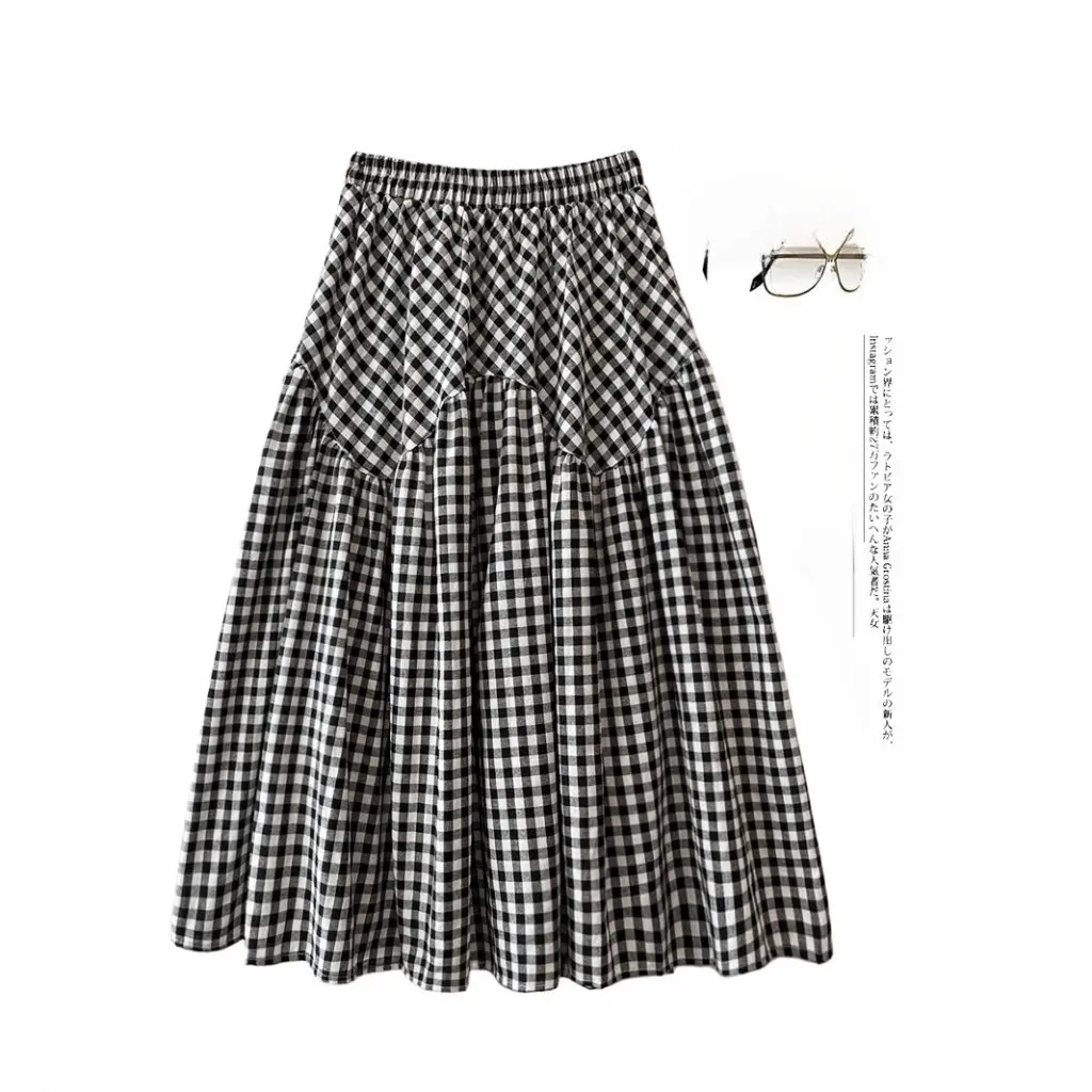 Women's Plaid Skirt High-Waist Slim Mid-Length A-Line Loose Large Hem Umbrella Skirt Spring Summer New
Women's Plaid Skirt High-Waist Slim Mid-Length A-Line Loose Large Hem Umbrella Skirt Spring Summer New