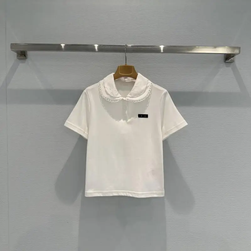 26 Spring And Summer New College Style Lace Doll Collar High-end Western Style Short-sleeved Polo Shirt Top For Women
26 Spring And Summer New College Style Lace Doll Collar High-end Western Style Short-sleeved Polo Shirt Top For Women