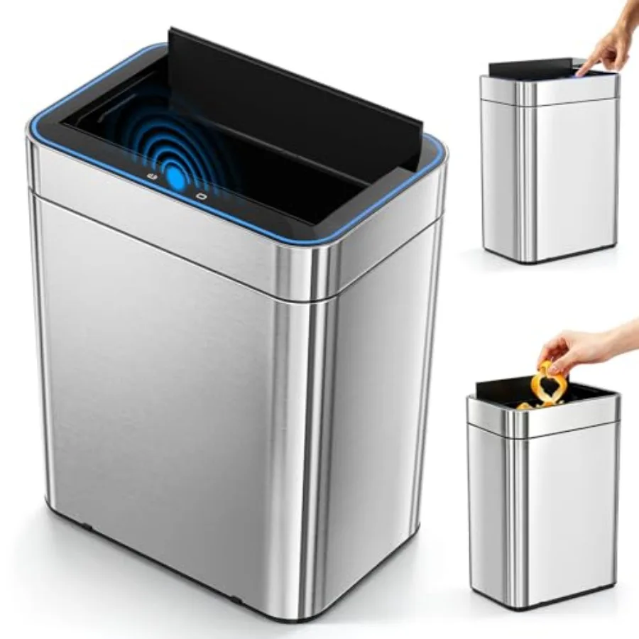 50 Liter/13.2 Gallon Trash Can Touchless Rectangular Motion Sensor Waste Bin with Lid, Soft-Close, Stainless Steel Finish, Fits
50 Liter/13.2 Gallon Trash Can Touchless Rectangular Motion Sensor Waste Bin with Lid, Soft-Close, Stainless Steel Finish, Fits