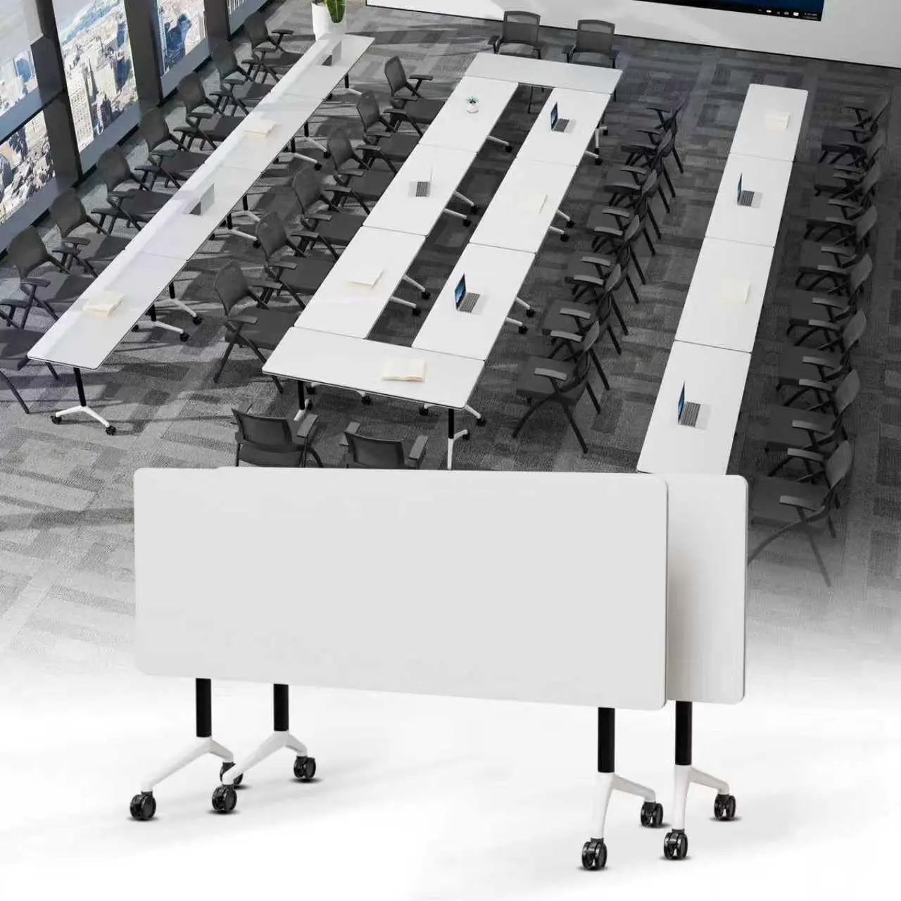 Flip Top Mobile Folding Table with Wheels Lockable Space Saving Office Meeting 70.8in Custom
Flip Top Mobile Folding Table with Wheels Lockable Space Saving Office Meeting 70.8in Custom