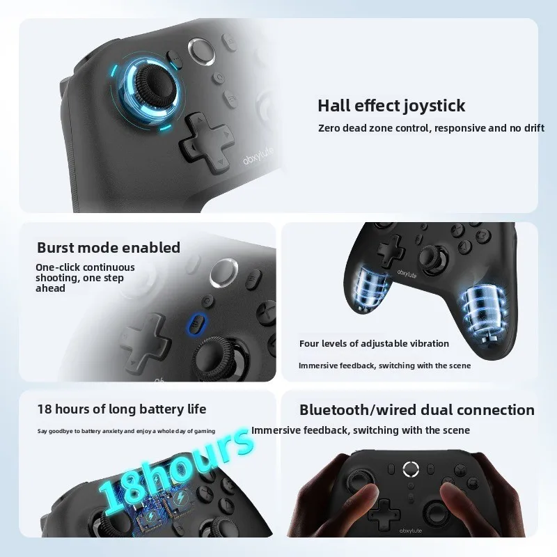 Abxylute C6 Game Controller Bluetooth/wired Dual-mode Hall Effect Joystick Gamepad Long Battery Life Ergonomics Gamepads
Abxylute C6 Game Controller Bluetooth/wired Dual-mode Hall Effect Joystick Gamepad Long Battery Life Ergonomics Gamepads