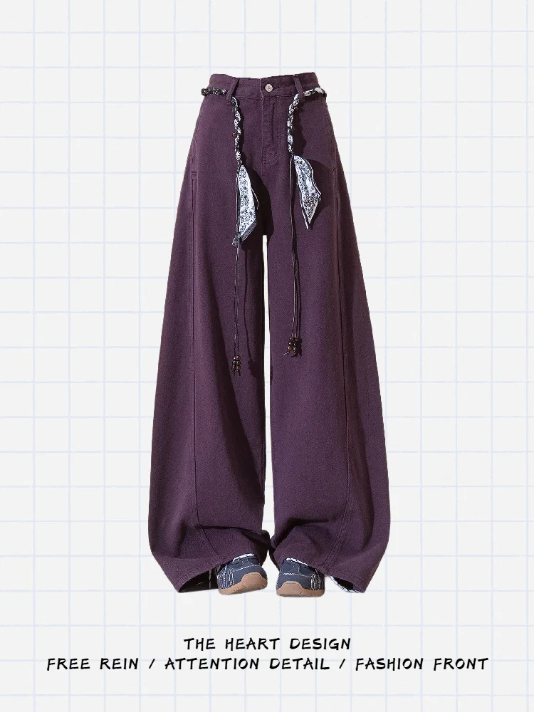 Purple American Retro Wide Leg Jeans Women's Loose Comfortable Slimming Long Trousers for Commuting Autumn New Design Trendy
Purple American Retro Wide Leg Jeans Women's Loose Comfortable Slimming Long Trousers for Commuting Autumn New Design Trendy