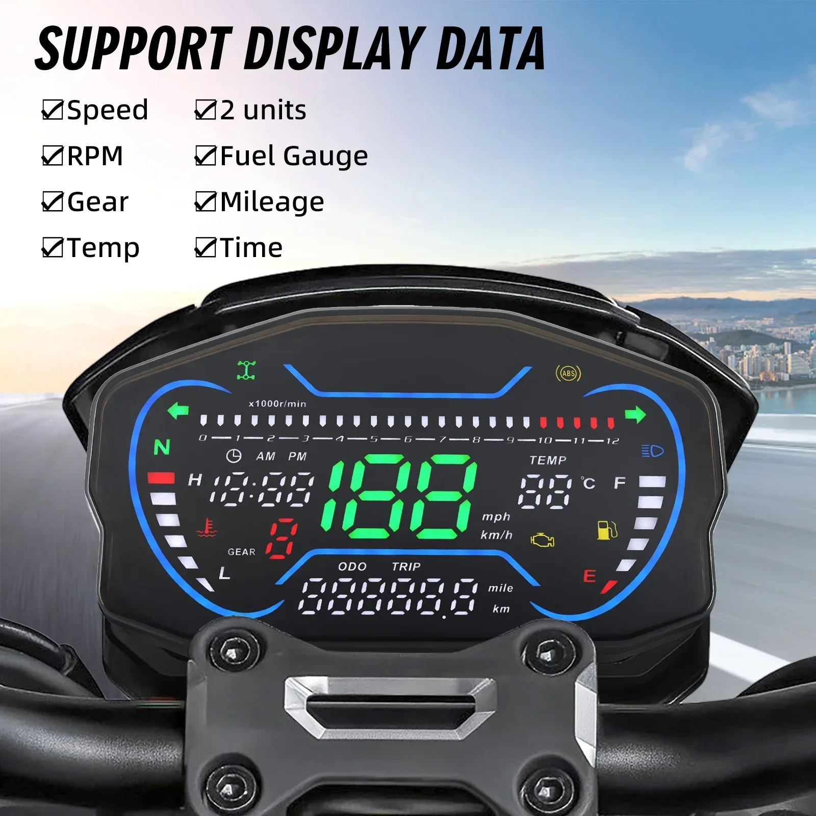 Digital Motorcycle Speedometer LED Dashboard 12000 RPM Tachometer Gauge fuel meter LED Indicator For Suzuki Instrument Assembly
Digital Motorcycle Speedometer LED Dashboard 12000 RPM Tachometer Gauge fuel meter LED Indicator For Suzuki Instrument Assembly