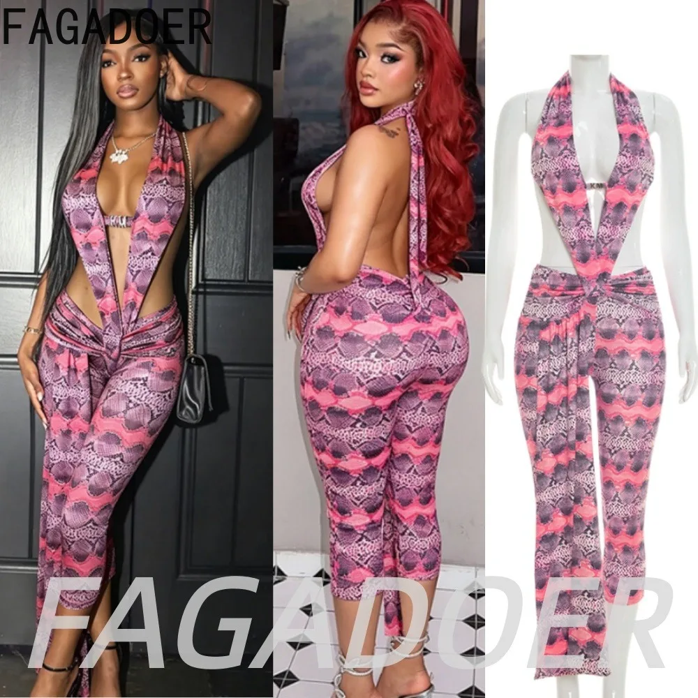 FAGADOER Hot Girl Sexy Hollow Out Print Bodycon Rompers Fashion Ribbon Patchwork Ruched Deep V Halter Jumpsuits Summer Playsuits
FAGADOER Hot Girl Sexy Hollow Out Print Bodycon Rompers Fashion Ribbon Patchwork Ruched Deep V Halter Jumpsuits Summer Playsuits