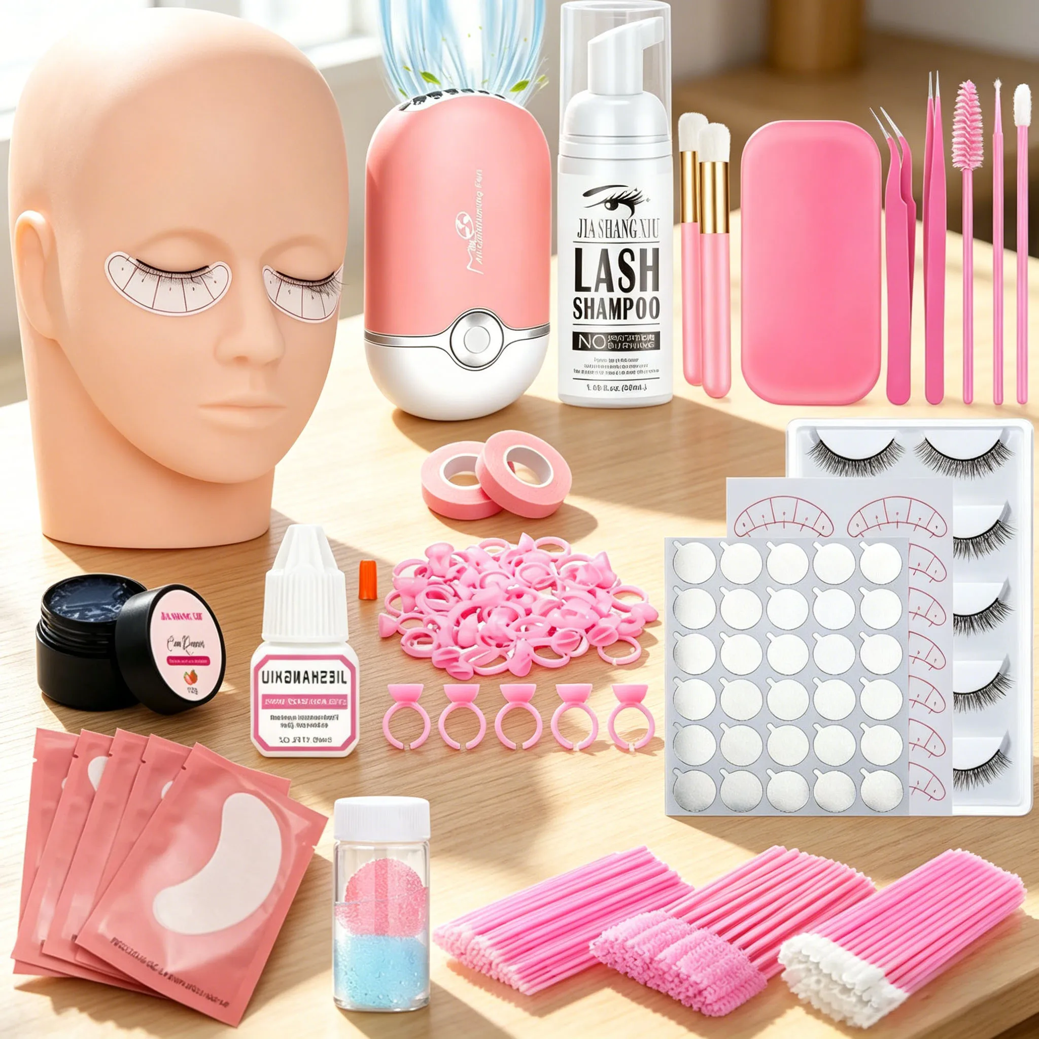276-piece Complete Eyelash Extension Kit: Professional Human Model Head Training for Beginners, Eyelash Extension Practice
276-piece Complete Eyelash Extension Kit: Professional Human Model Head Training for Beginners, Eyelash Extension Practice