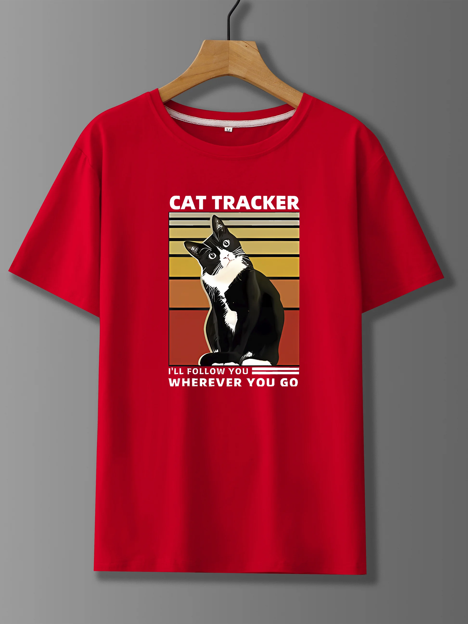 Men's Fashion Cat Tracker Graphic Print T-Shirt - Crew Neck Regular Fit Casual Polyester Tee - Lightweight, Stretch Fabric for S
Men's Fashion Cat Tracker Graphic Print T-Shirt - Crew Neck Regular Fit Casual Polyester Tee - Lightweight, Stretch Fabric for S