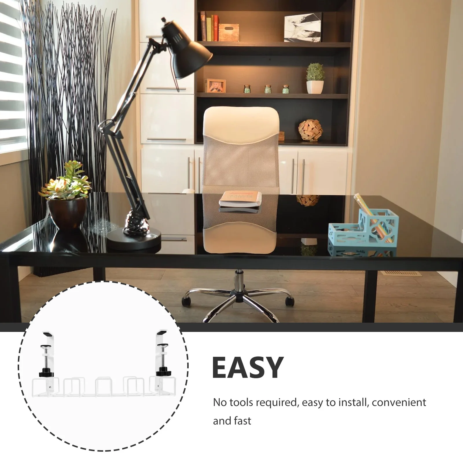 White Small Size Desk Cable Management Tray Under Desk Cord Organizer For Wire Management, Cable Racks Storage Table Cord
White Small Size Desk Cable Management Tray Under Desk Cord Organizer For Wire Management, Cable Racks Storage Table Cord