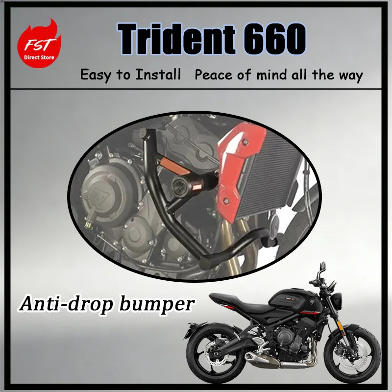 FOR Trident 660 Motorcycle Anti-Fall Bobbin Kit with Elastic Shock-Absorbing Frame Sliders for Crash Damage Reduction