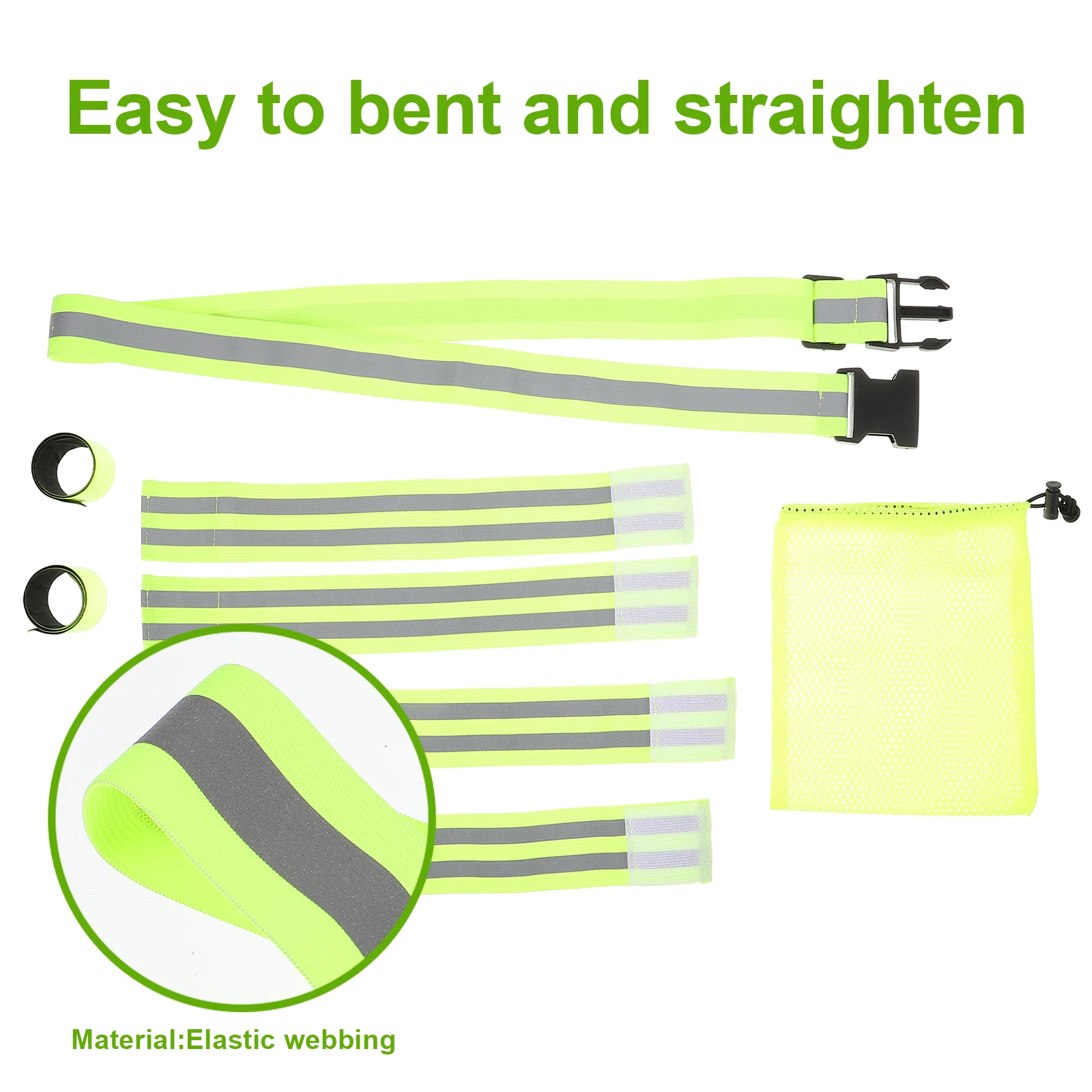 Reflective Belt Set Armband Bands Running Gear Riding Outdoor Sports Wristband Walking Strap
Reflective Belt Set Armband Bands Running Gear Riding Outdoor Sports Wristband Walking Strap