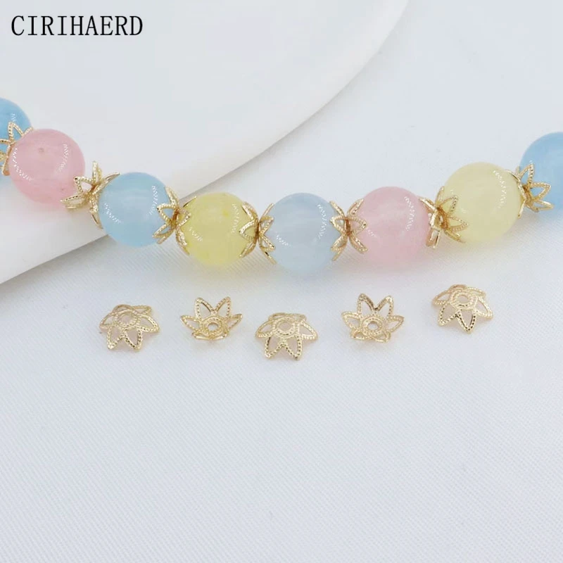 7mm Flower Caps 14K Gold Plated Brass Metal Bead Caps For DIY Bracelet Beaded Material Jewelry Making Accessories Wholesale
7mm Flower Caps 14K Gold Plated Brass Metal Bead Caps For DIY Bracelet Beaded Material Jewelry Making Accessories Wholesale