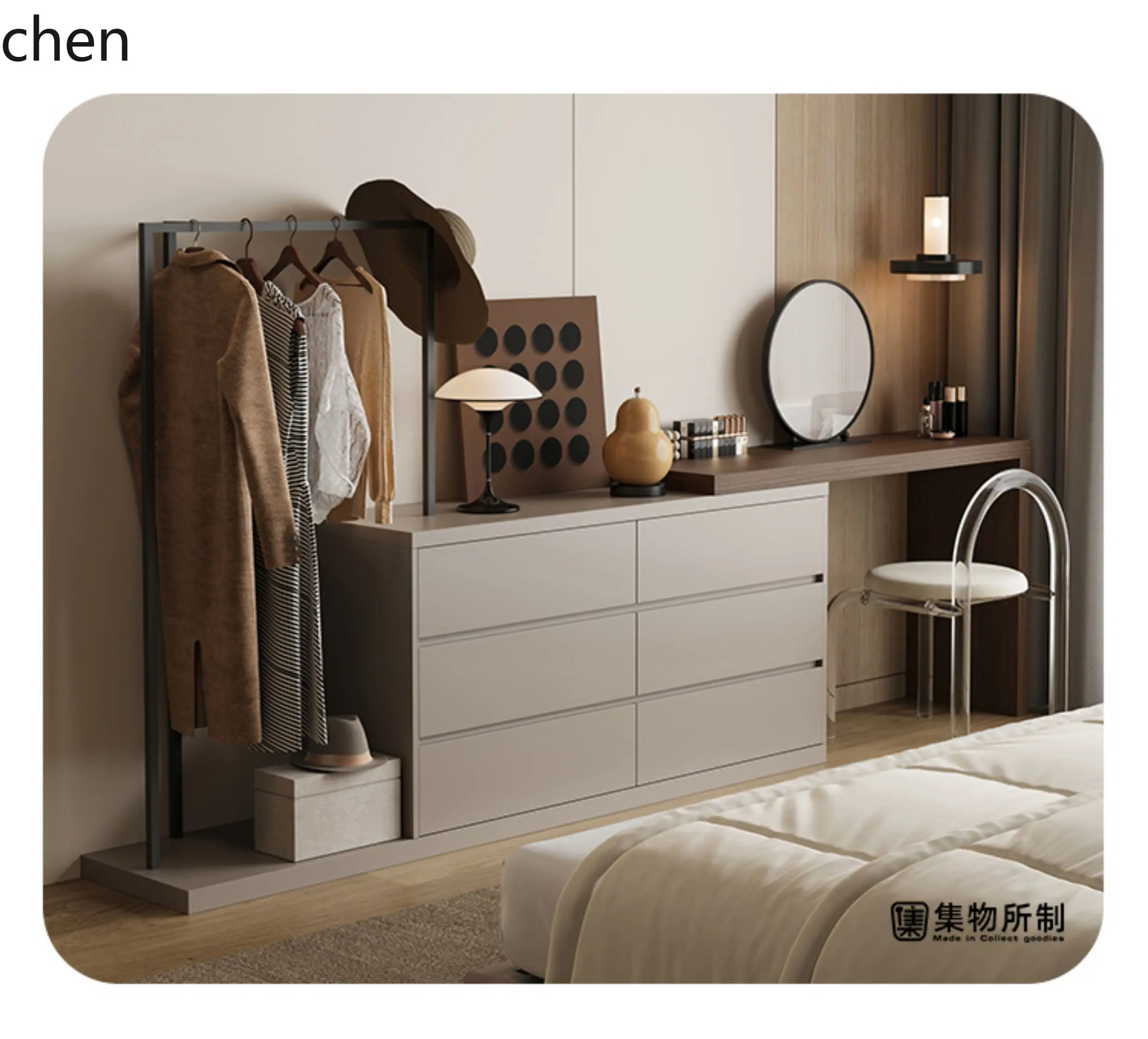PYH minimalist bedroom bedside multi-functional chest dresser integrated makeup table
PYH minimalist bedroom bedside multi-functional chest dresser integrated makeup table