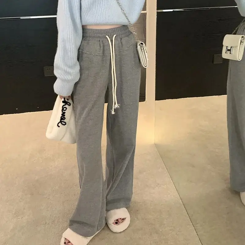 H.sa Elastic waist lace-up casual trousers for women high-waisted slim versatile drapey wide-leg floor-length trousers
H.sa Elastic waist lace-up casual trousers for women high-waisted slim versatile drapey wide-leg floor-length trousers