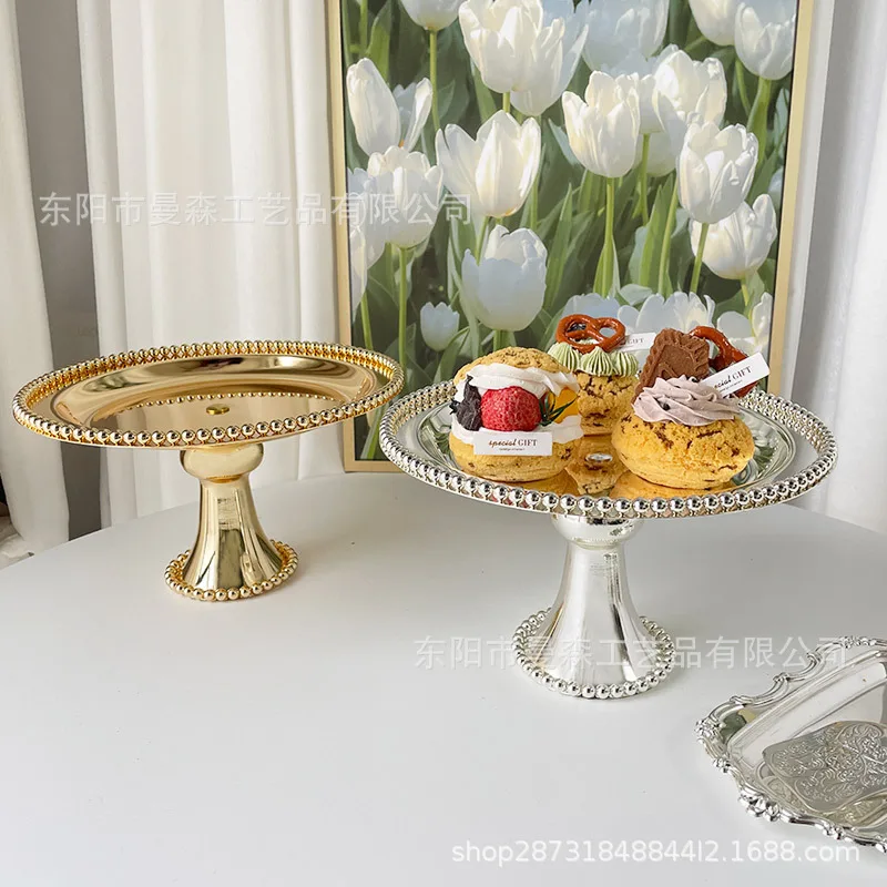 HYS golden wrought iron dessert table decorative tall cake plate display stand fruit plate snack tray wedding props
HYS golden wrought iron dessert table decorative tall cake plate display stand fruit plate snack tray wedding props