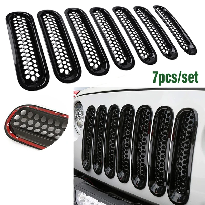 Front Grill Insert Grille Cover For 07-18 Jeep Wrangler JK Front Grille Mesh Inserts & Headlight Cover Frame Car Accessories 
Front Grill Insert Grille Cover For 07-18 Jeep Wrangler JK Front Grille Mesh Inserts & Headlight Cover Frame Car Accessories
