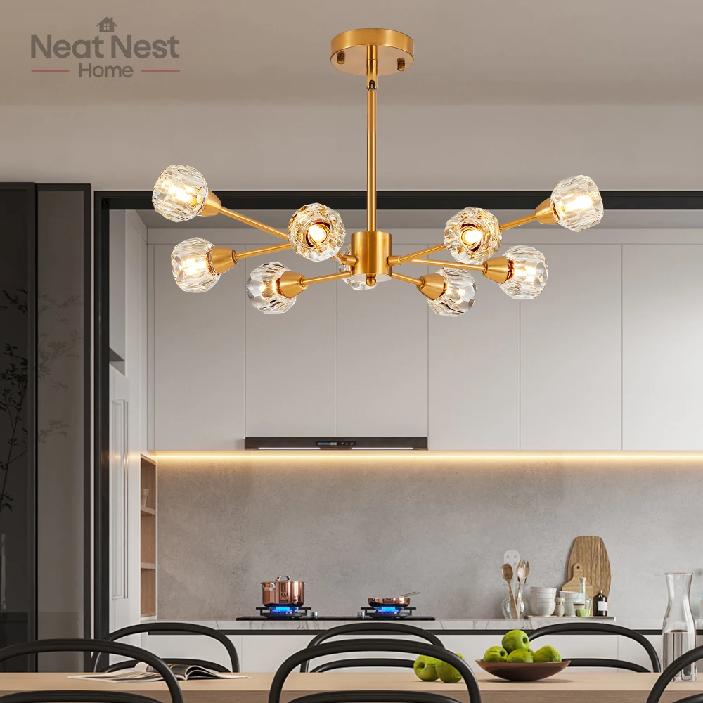 Modern Crystal Chandeliers, 9 Lights Golden Chandelier for Living Room Bedroom/Dining Room,Light Fixtures (Bulbs Not Included)
Modern Crystal Chandeliers, 9 Lights Golden Chandelier for Living Room Bedroom/Dining Room,Light Fixtures (Bulbs Not Included)