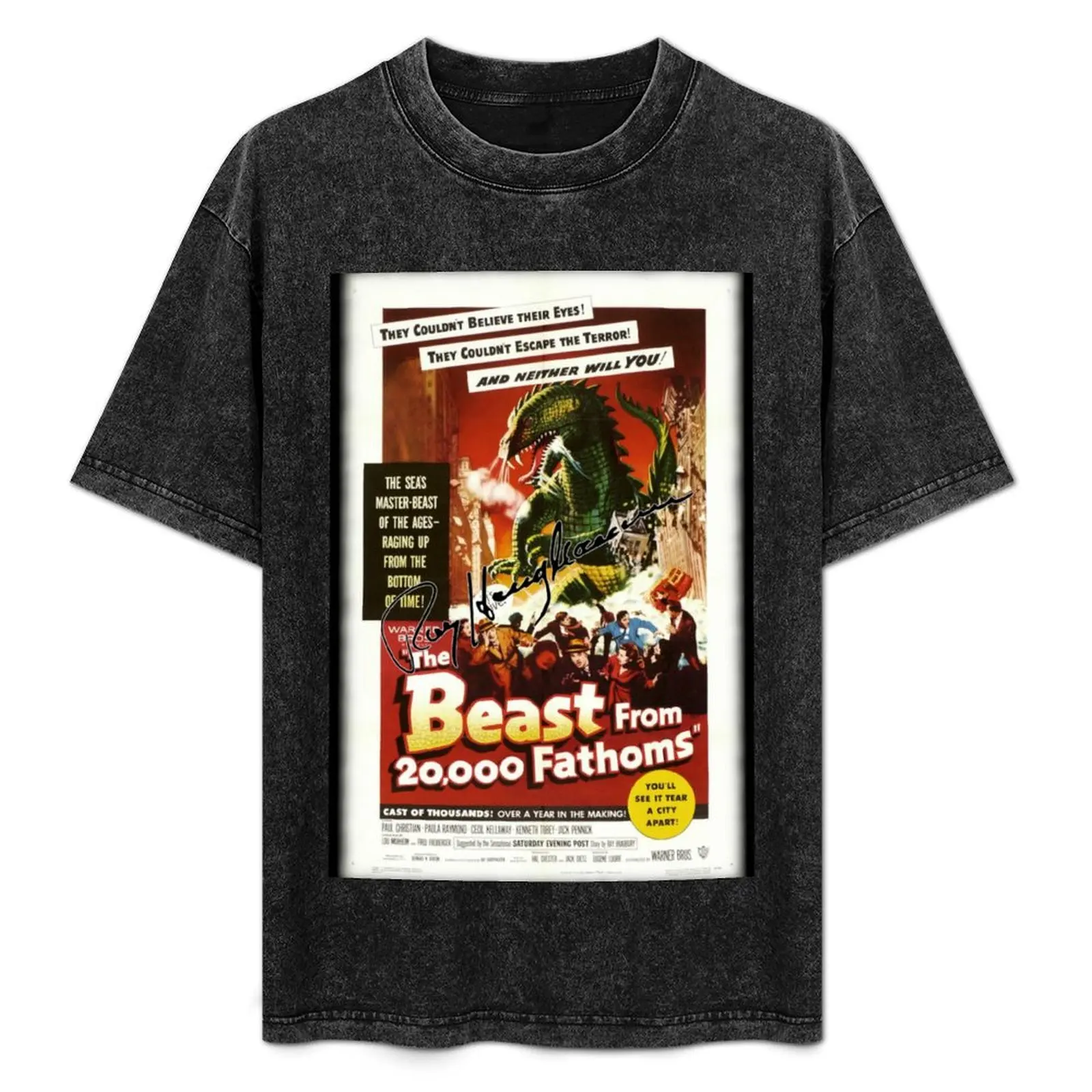 The Beast From 20,000 Fathoms - Ray Harryhausen Signature. T-Shirt Casual Basic Short Sleeve T-Shirt
The Beast From 20,000 Fathoms - Ray Harryhausen Signature. T-Shirt Casual Basic Short Sleeve T-Shirt