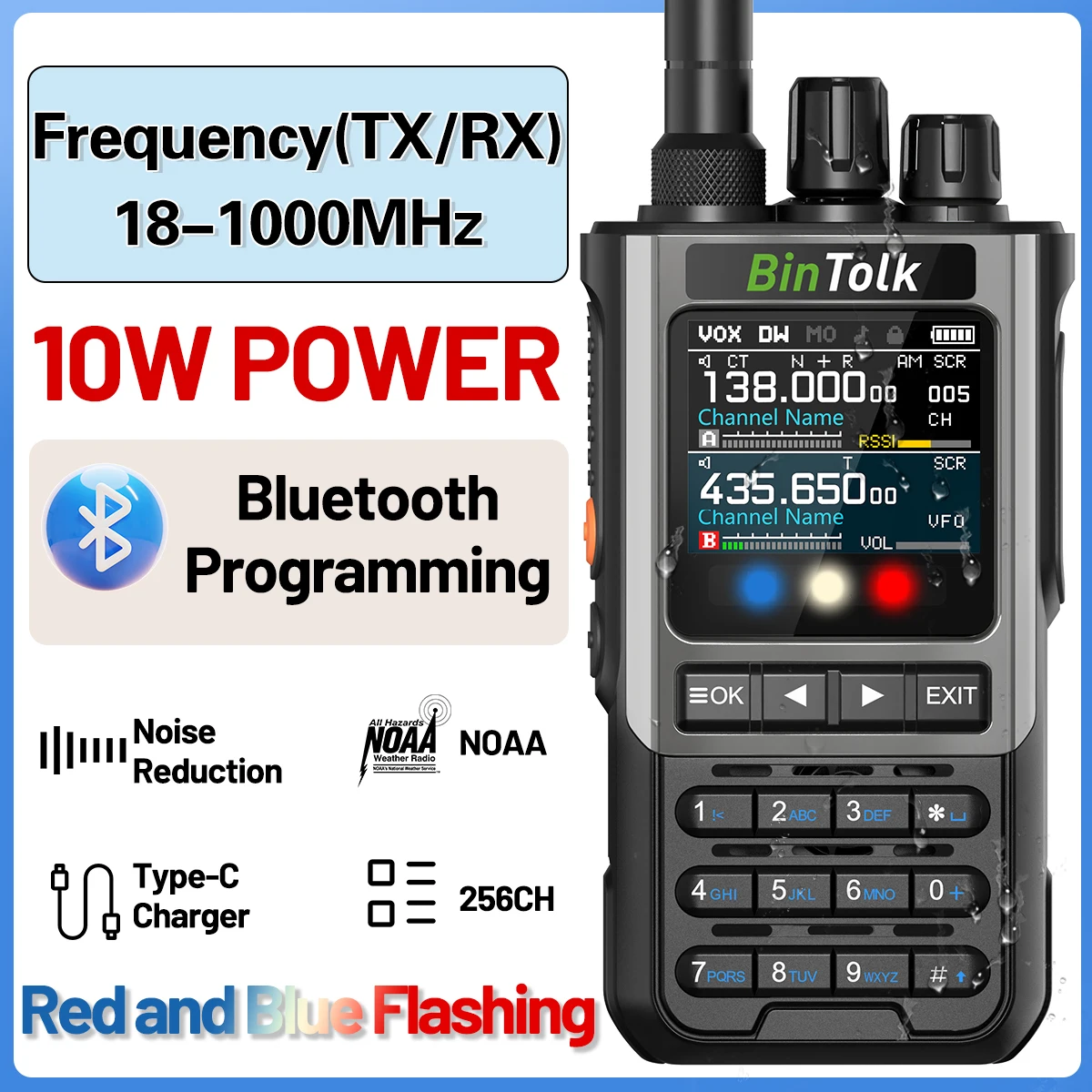 BinTolk BT8200 Walkie Talkie 10W Full Band Wireless Bluetooth Programming Type-c Charger Noise Reduction Portable Two Way Radio
BinTolk BT8200 Walkie Talkie 10W Full Band Wireless Bluetooth Programming Type-c Charger Noise Reduction Portable Two Way Radio