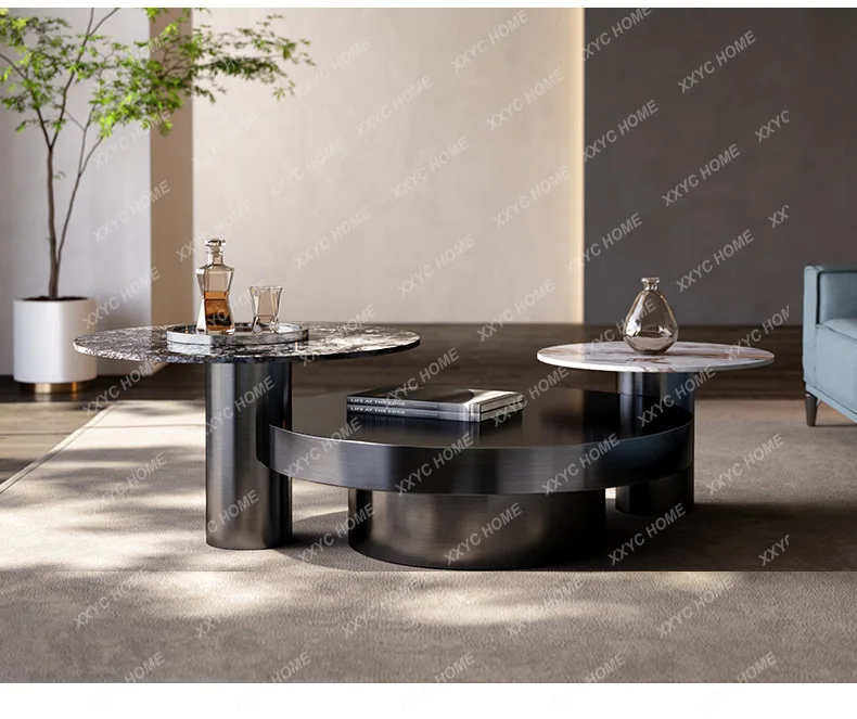 rock slab size combination light luxury living room high sense minimalist round design high and low coffee table
rock slab size combination light luxury living room high sense minimalist round design high and low coffee table