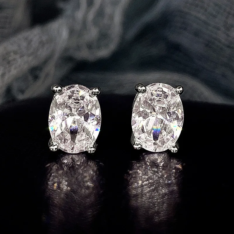 Luxury Shining Brightly Four Claws Single Drill Oval Colored Zircon Stud Earrings for Women Stainless Steel Jewelry Gift No Fade
Luxury Shining Brightly Four Claws Single Drill Oval Colored Zircon Stud Earrings for Women Stainless Steel Jewelry Gift No Fade
