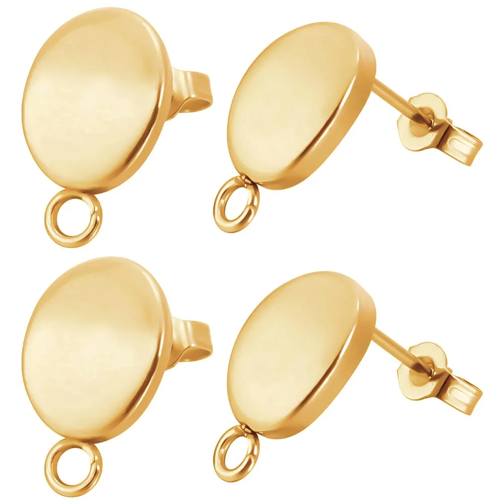 30Pcs Ion Plating(IP) 304 Stainless Steel Stud Earring Findings with Loop Oval Real 18K Gold Plated 12x7x2mm Hole: 2mm
30Pcs Ion Plating(IP) 304 Stainless Steel Stud Earring Findings with Loop Oval Real 18K Gold Plated 12x7x2mm Hole: 2mm