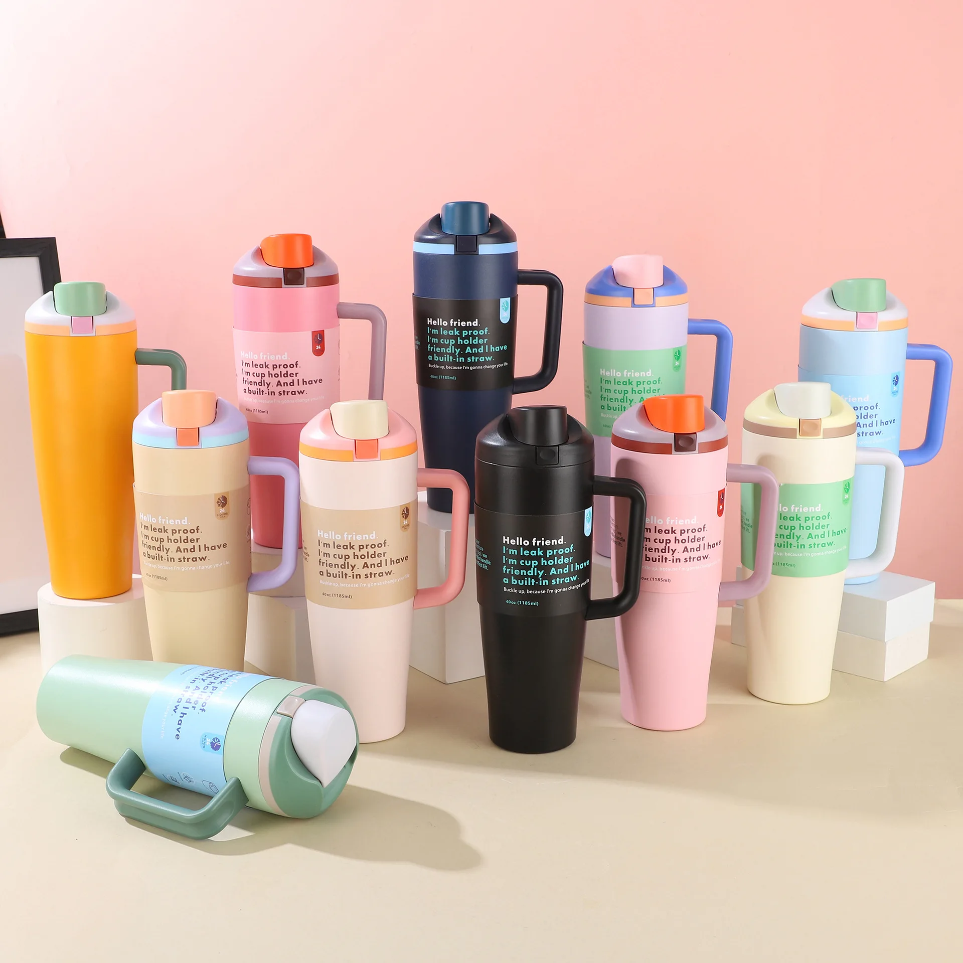 Double-Walled Vacuum Insulated Stainless Steel 304 Car Cup 40oz with Handle for Vehicle Cold Resistant Ice King Cup
Double-Walled Vacuum Insulated Stainless Steel 304 Car Cup 40oz with Handle for Vehicle Cold Resistant Ice King Cup