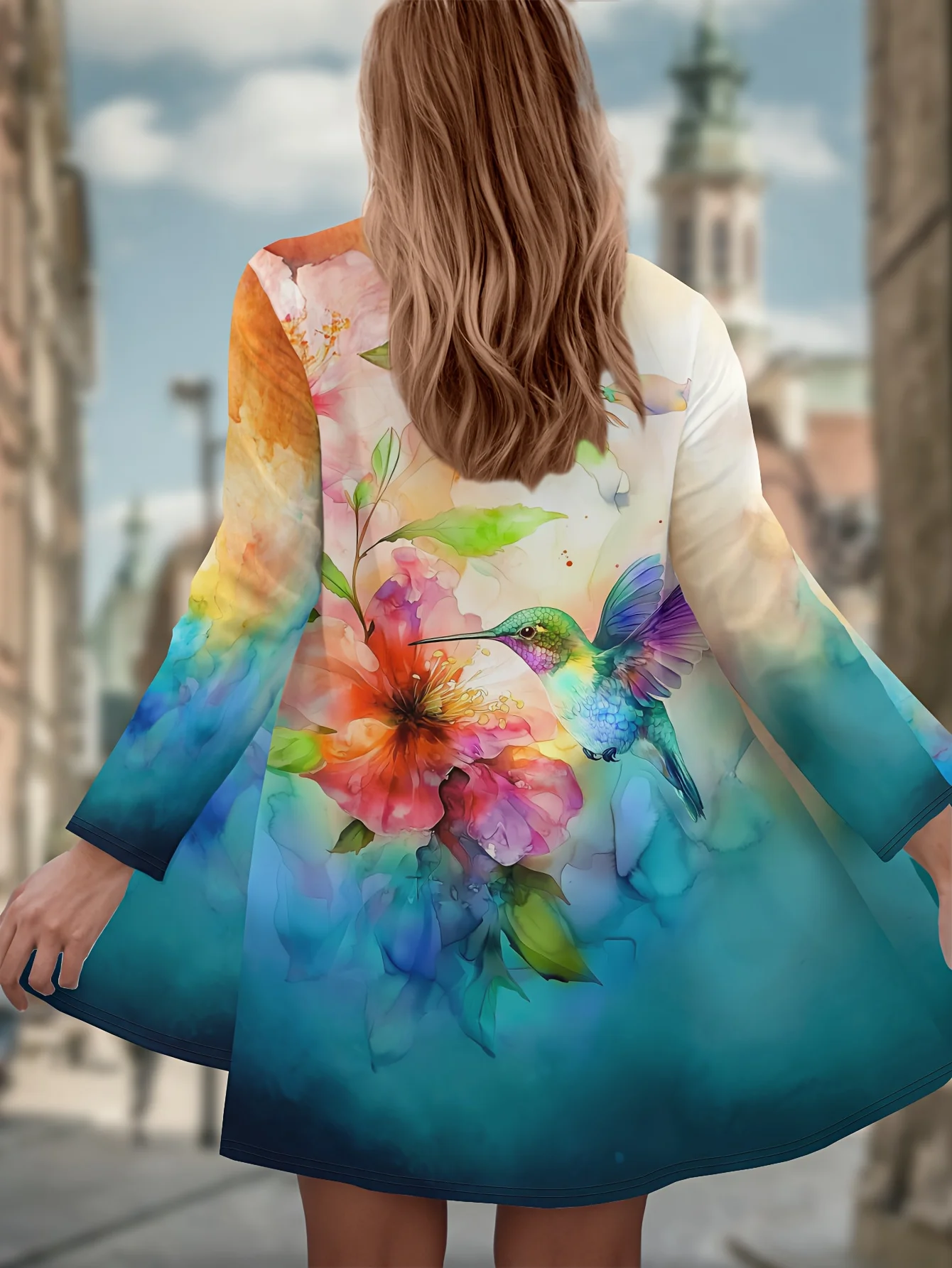 Women's Floral Bird Print Cardigan, Soft Polyester Knit, Open Front Design, Elegant Long Sleeve Cover, Casual Style
Women's Floral Bird Print Cardigan, Soft Polyester Knit, Open Front Design, Elegant Long Sleeve Cover, Casual Style