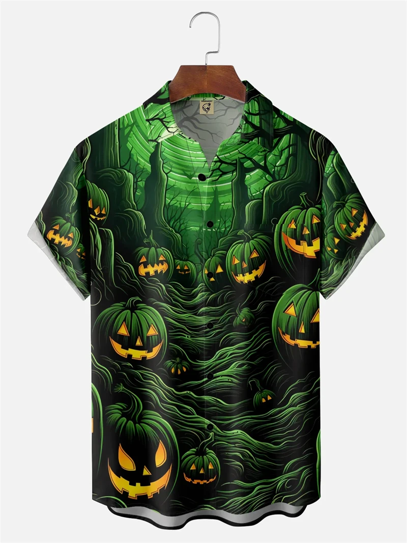 Halloween Pumpkin Pattern Men Shirts 3D Printed Short Sleeve Lapel Shirt Casual Button Shirt Top Unisex Party Featival Clothing
Halloween Pumpkin Pattern Men Shirts 3D Printed Short Sleeve Lapel Shirt Casual Button Shirt Top Unisex Party Featival Clothing