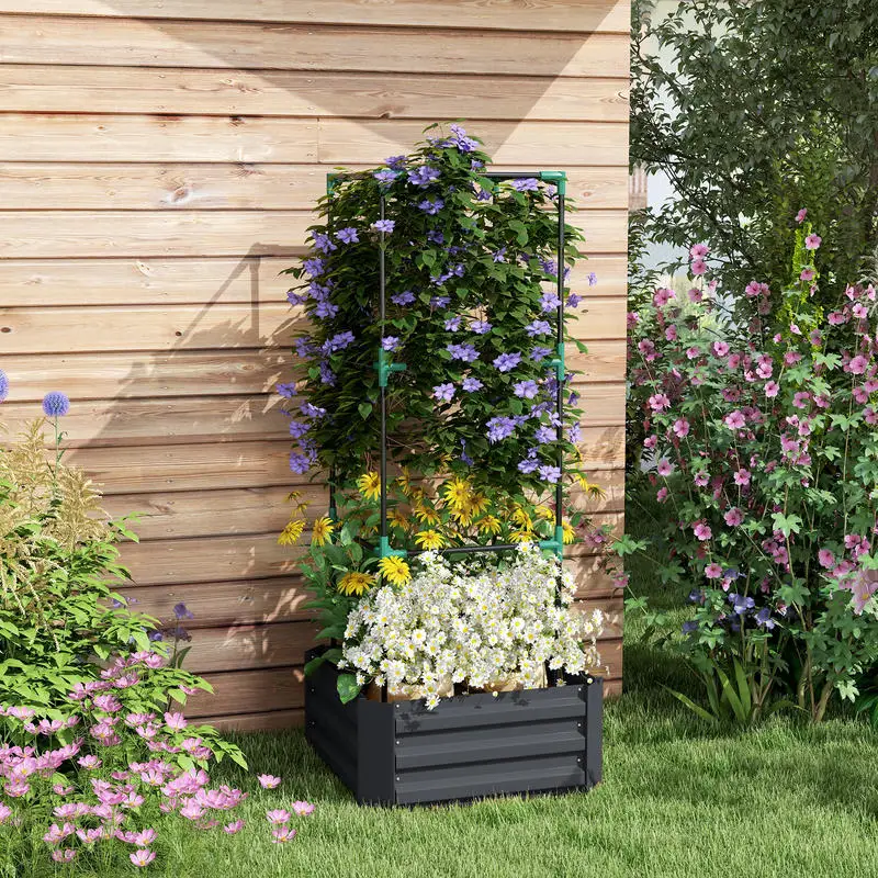 Outsunny Galvanized Planter Box, 24" x 24" x 55" Raised Garden Bed with Tomato Cage for Climbing Vines, Dark Gray
Outsunny Galvanized Planter Box, 24" x 24" x 55" Raised Garden Bed with Tomato Cage for Climbing Vines, Dark Gray