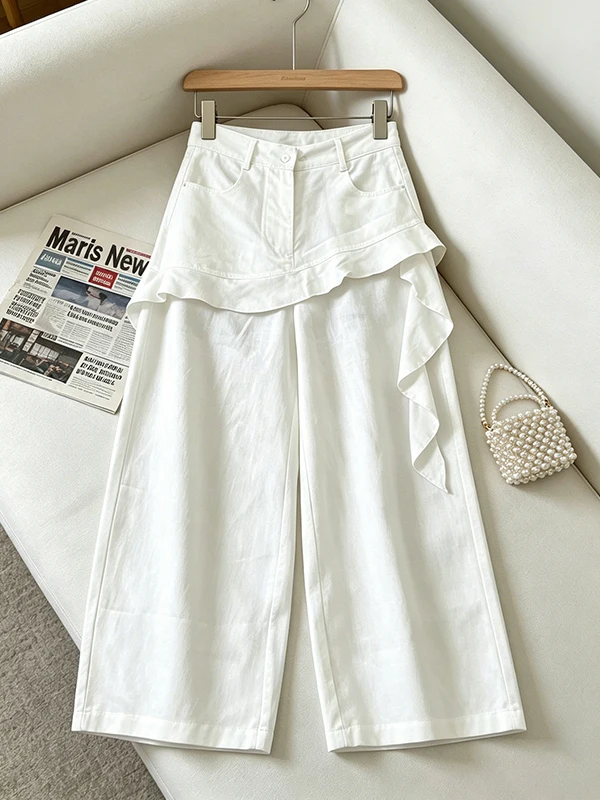Korean Design Wide Leg Pants Nine Points Straight Casual Trousers Women Summer Floral High Waist Slimming Casual Pants
Korean Design Wide Leg Pants Nine Points Straight Casual Trousers Women Summer Floral High Waist Slimming Casual Pants