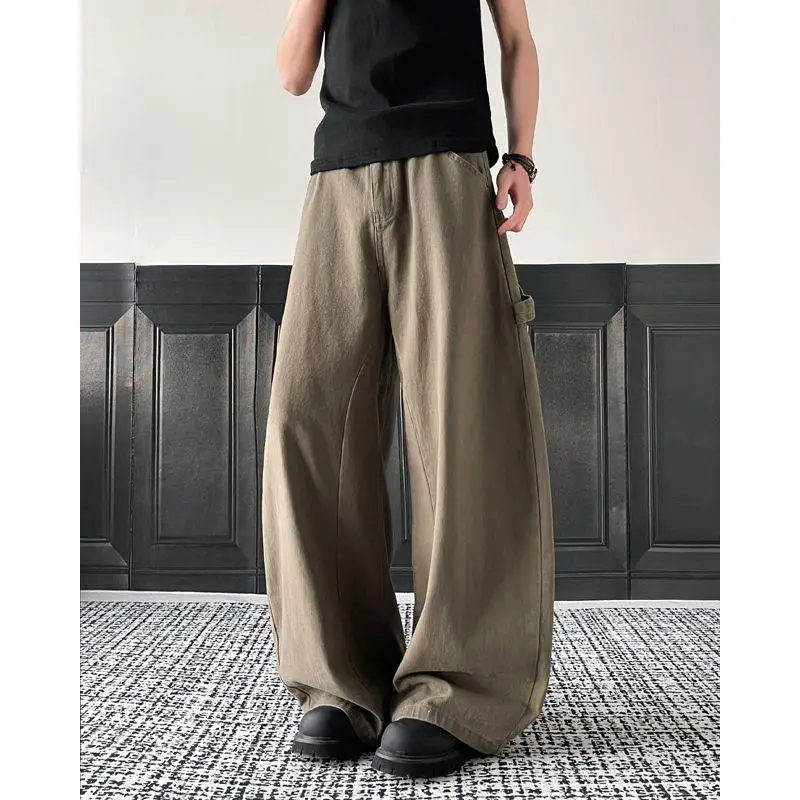 Retro American Brown Denim Jeans Men's Waed Straight Leg Loose Wide Leg Drapey Long Trousers Casual Straight Cut Pants
Retro American Brown Denim Jeans Men's Waed Straight Leg Loose Wide Leg Drapey Long Trousers Casual Straight Cut Pants