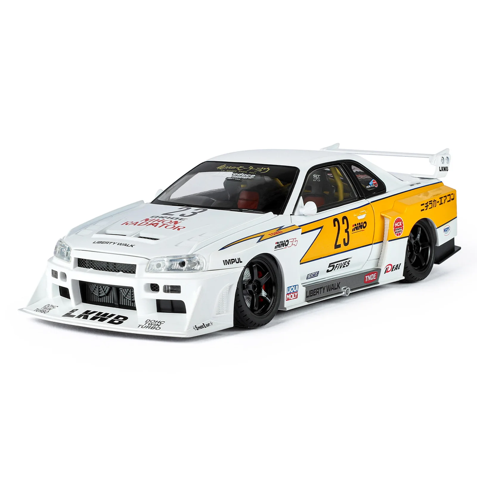 1:18 Nissan Skyline Ares GTR R34, модифицированный сплав, модель спортивного автомобиля с широким кузовом, литая под давлением модель рельсового автомобиля, звук и свет, детская игрушка в подарок
1:18 Nissan Skyline Ares GTR R34, модифицированный сплав, модель спортивного автомобиля с широким кузовом, литая под давлением модель рельсового автомобиля, звук и свет, детская игрушка в подарок