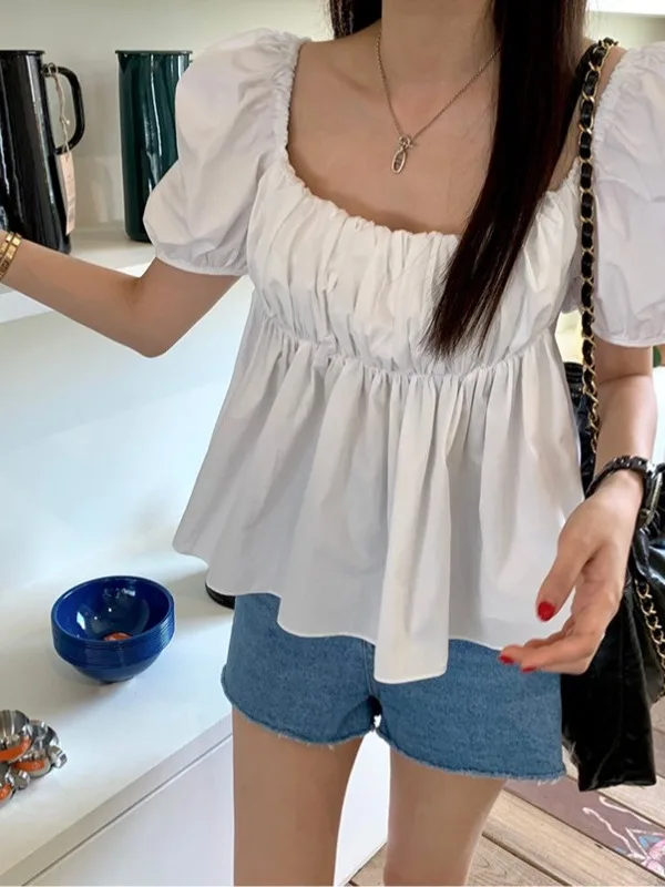 Dongda Gate Summer New Sle Women's Bubble Sve Square Collar Bal irt Faionable T Top for Ladies
Dongda Gate Summer New Sle Women's Bubble Sve Square Collar Bal irt Faionable T Top for Ladies