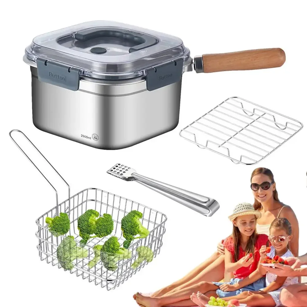 Camping Cookware Set 2500ml Stainless Steel Frying Pan Portable Outdoor Multifunctional Pot Hiking Cooking Set
Camping Cookware Set 2500ml Stainless Steel Frying Pan Portable Outdoor Multifunctional Pot Hiking Cooking Set