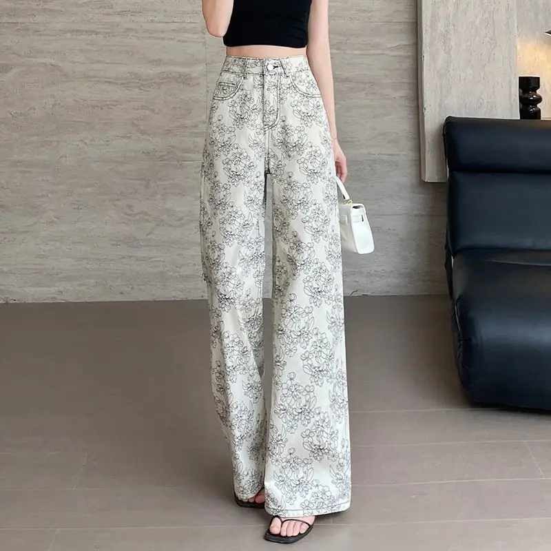 2026 Summer Women's Ink Painting Jeans Vintage Streetwear Baggy Wide Leg Denim Trousers Thin Straight Floor Length Pants
2026 Summer Women's Ink Painting Jeans Vintage Streetwear Baggy Wide Leg Denim Trousers Thin Straight Floor Length Pants