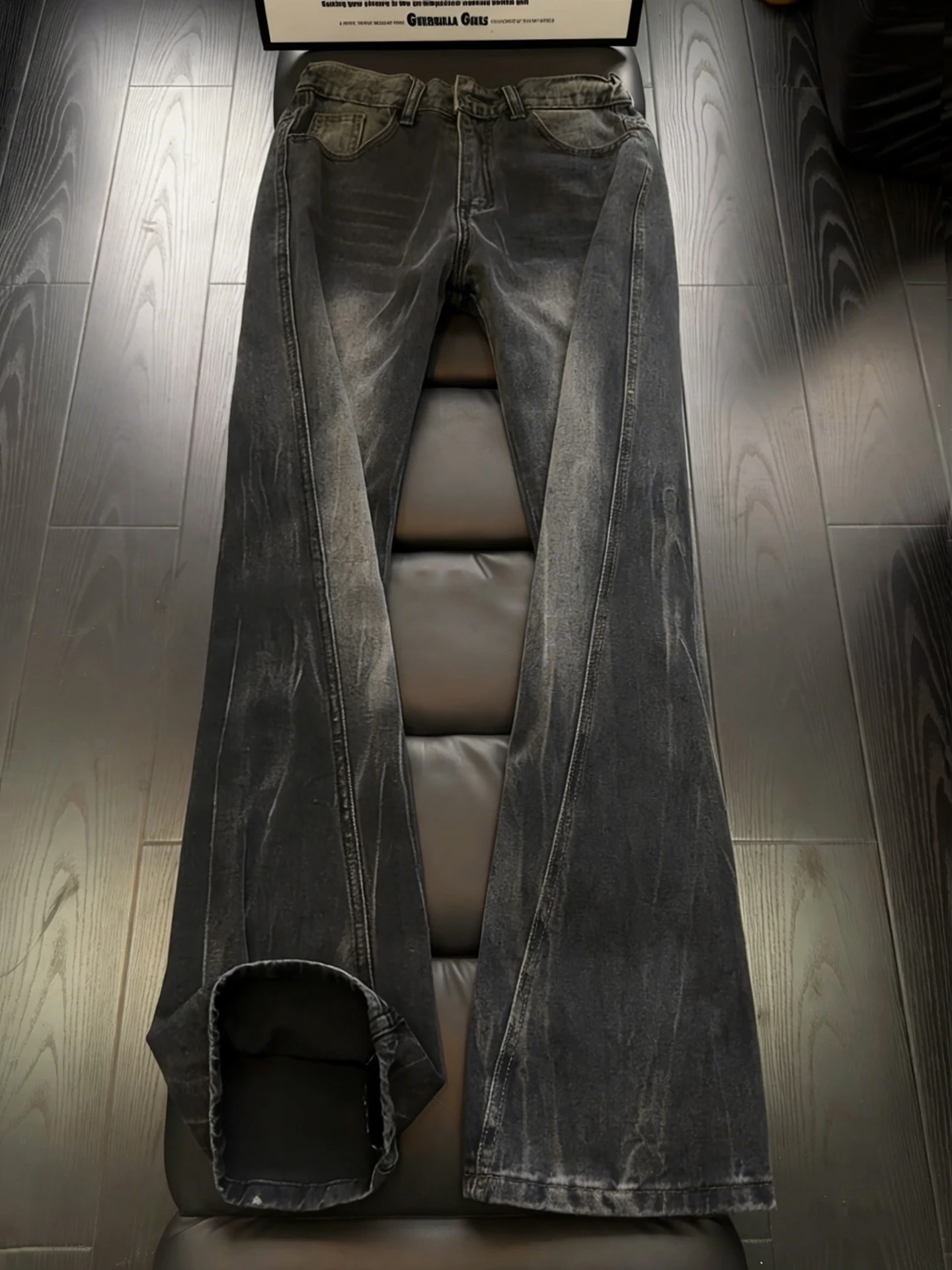 Bla Fce Lined Sla Cut Denim Jeans Men's Autumn Winter High Street Slimming Micro Flared Long Trousers American Vibe
Bla Fce Lined Sla Cut Denim Jeans Men's Autumn Winter High Street Slimming Micro Flared Long Trousers American Vibe