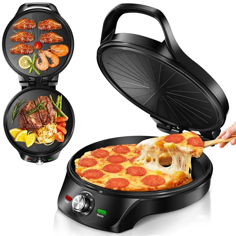 AA76-Pizza Maker Electric Griddle Nonstick Countertop Pizza Oven With 30-Min Timer & Auto Shut-Off, For Burgers, Crepes EU Plug
AA76-Pizza Maker Electric Griddle Nonstick Countertop Pizza Oven With 30-Min Timer & Auto Shut-Off, For Burgers, Crepes EU Plug