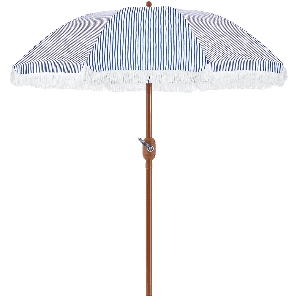 Blue and White Garden Umbrella with Crank Mechanism for Patio
Blue and White Garden Umbrella with Crank Mechanism for Patio