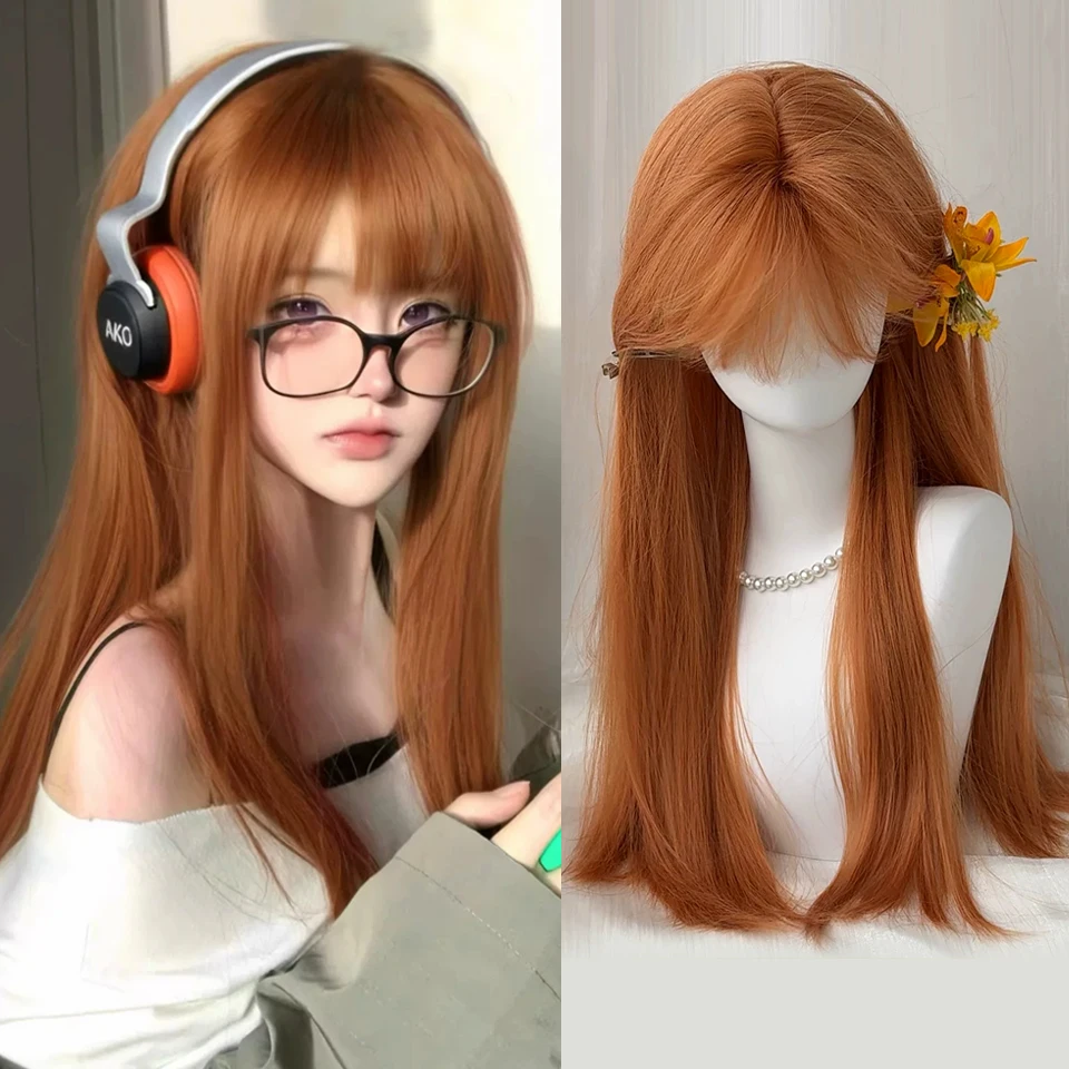 Synthetic Cosplay Wig with Bangs 24Inch Long Straight Fake Hair Naturally Fluffy Orange Wig Wig For Women Daily Wear Heat-Resist
Synthetic Cosplay Wig with Bangs 24Inch Long Straight Fake Hair Naturally Fluffy Orange Wig Wig For Women Daily Wear Heat-Resist