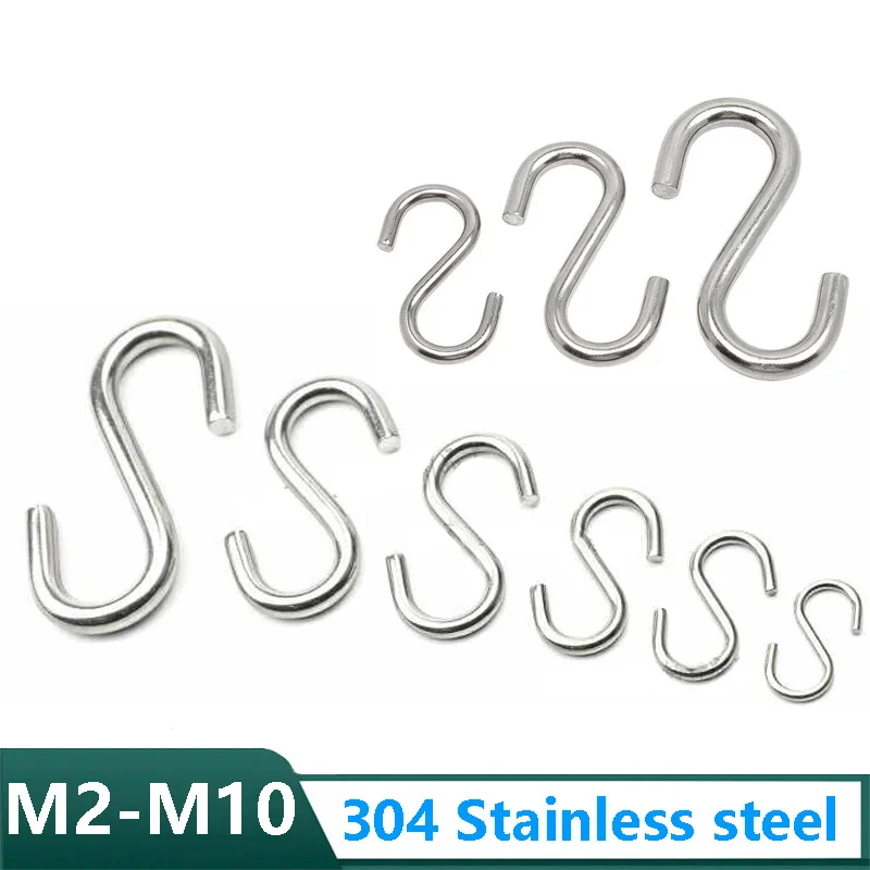 Stainless Steel S Hook M2-M10 Multifunctional Kitchen Bathroom Hanging Hanging Objects Hook крючки для одежды 자고리 haken
Stainless Steel S Hook M2-M10 Multifunctional Kitchen Bathroom Hanging Hanging Objects Hook крючки для одежды 자고리 haken